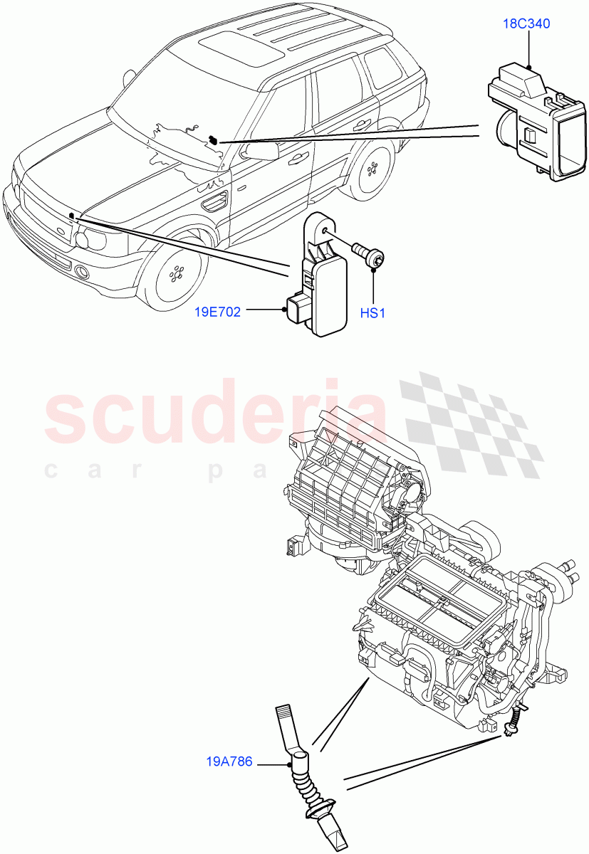 Heater/Air Cond.External Components((V)FROMAA000001) of Land Rover Land Rover Range Rover Sport (2010-2013) [5.0 OHC SGDI NA V8 Petrol]