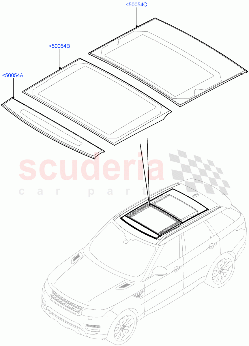 Sliding Roof Panel(With Roof Conversion-Panorama Power) of Land Rover Land Rover Range Rover Sport (2014+) [3.0 I6 Turbo Petrol AJ20P6]