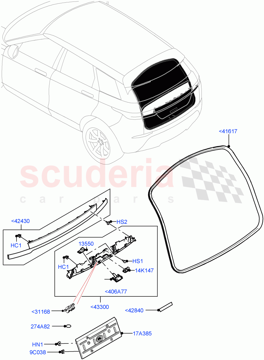 Luggage Compartment Door (Weatherstrips And Seals) (Halewood (UK)) of Land Rover Land Rover Range Rover Evoque (2019+) [1.5 I3 Turbo Petrol AJ20P3]