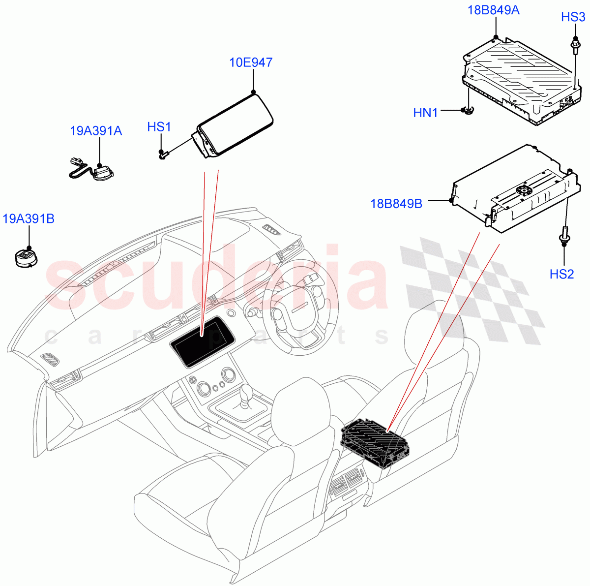 Audio Equipment - Original Fit(Halewood (UK))((V)FROMLH000001) of Land Rover Land Rover Discovery Sport (2015+) [1.5 I3 Turbo Petrol AJ20P3]