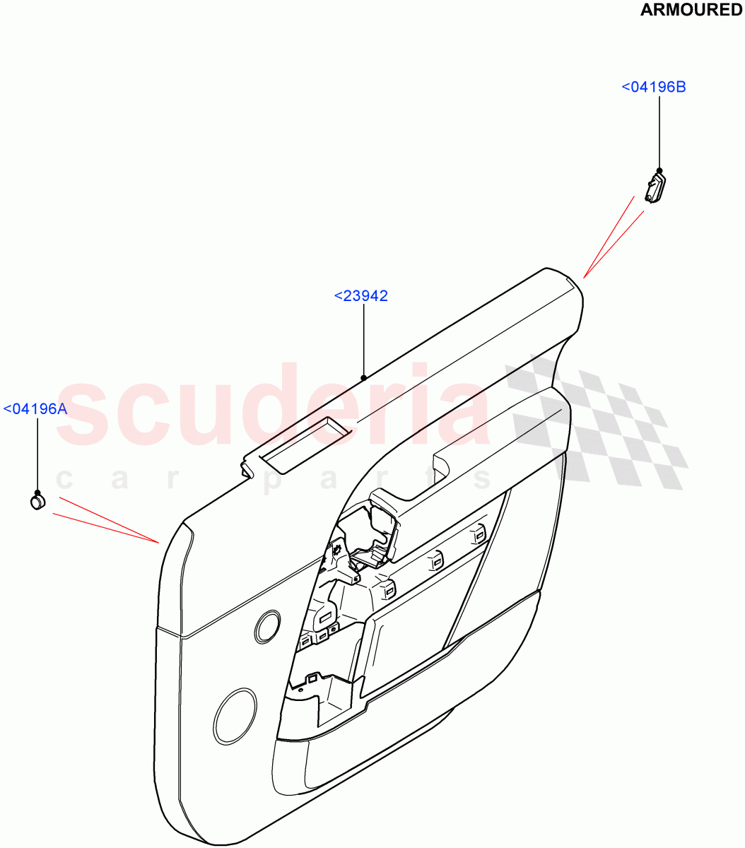 Front Door Trim Panels(Armoured)((V)FROMEA000001) of Land Rover Land Rover Range Rover (2012-2021) [2.0 Turbo Petrol AJ200P]