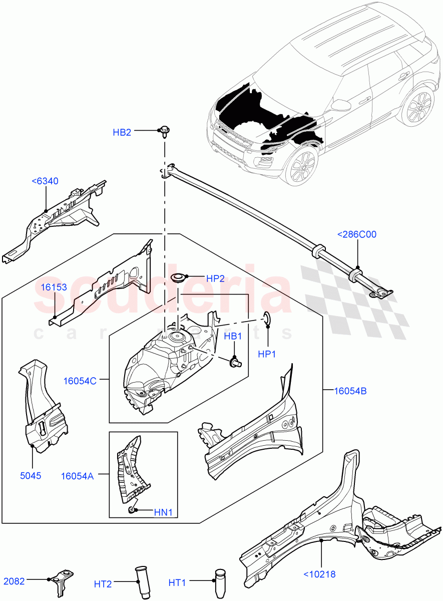 Front Panels, Aprons & Side Members(Aprons And Side Members)(Halewood (UK)) of Land Rover Land Rover Range Rover Evoque (2012-2018) [2.0 Turbo Diesel]