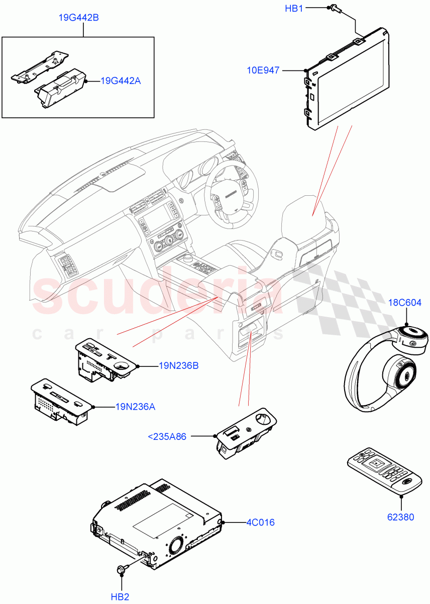 Family Entertainment System (Nitra Plant Build) ((V) FROMK2000001, (V) TOL2999999) of Land Rover Land Rover Discovery 5 (2017+) [3.0 Diesel 24V DOHC TC]