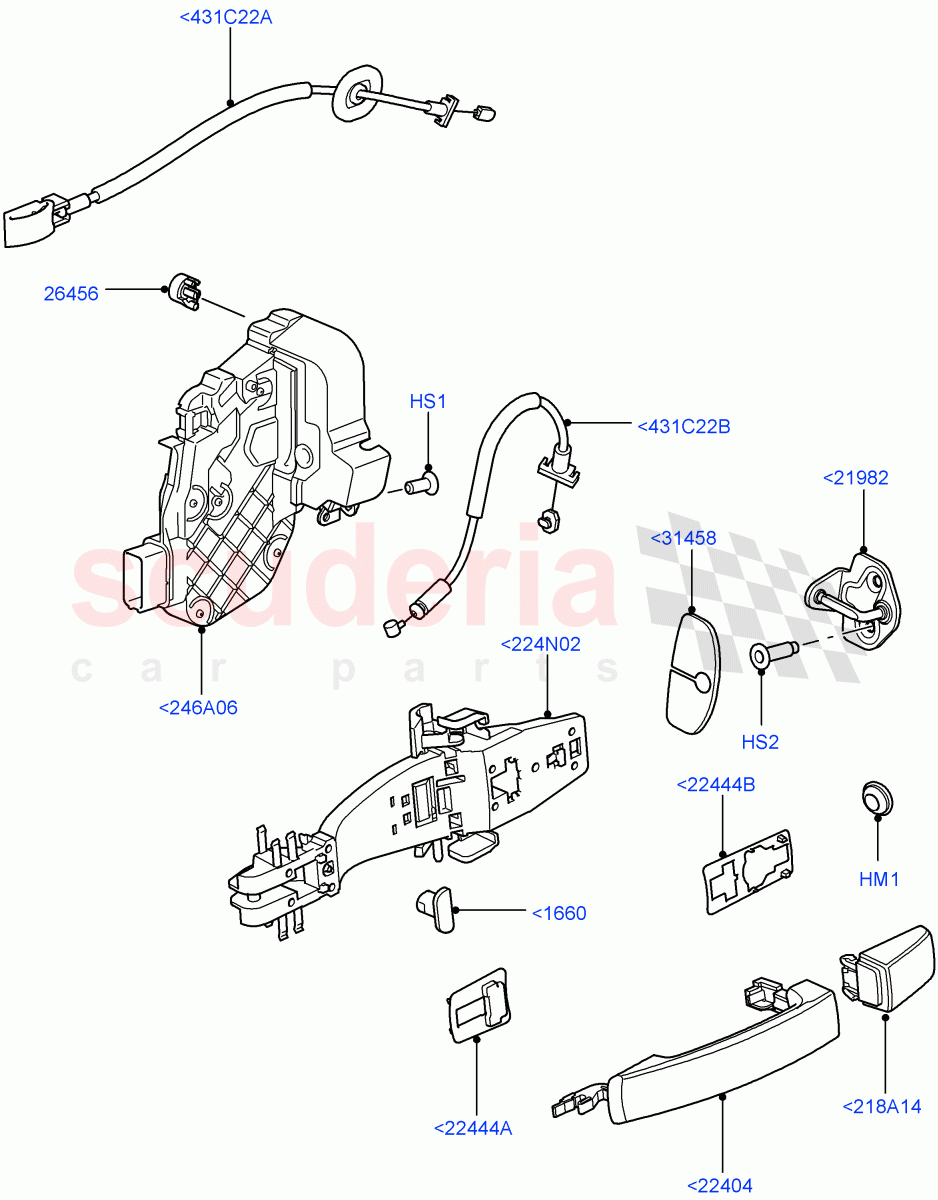 Rear Door Lock Controls((V)TO9A999999) of Land Rover Land Rover Range Rover Sport (2005-2009) [3.6 V8 32V DOHC EFI Diesel]