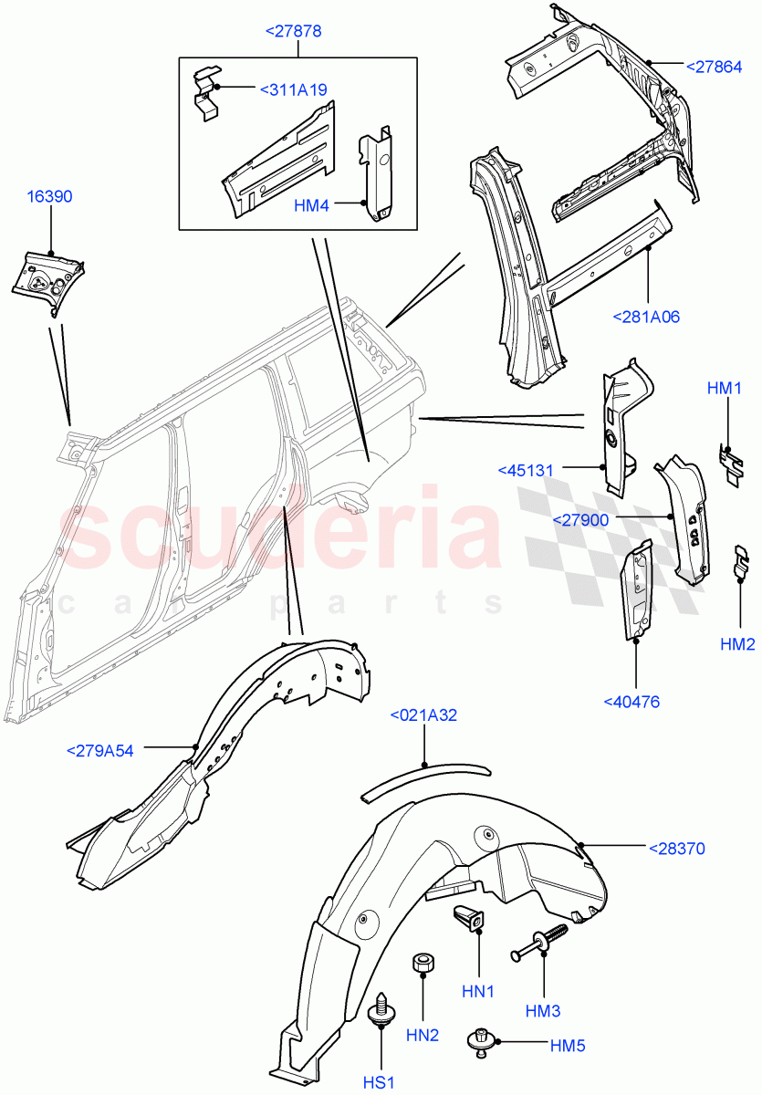 Side Panels - Inner(Less Armoured)((V)FROMAA000001) of Land Rover Land Rover Range Rover (2010-2012) [4.4 DOHC Diesel V8 DITC]