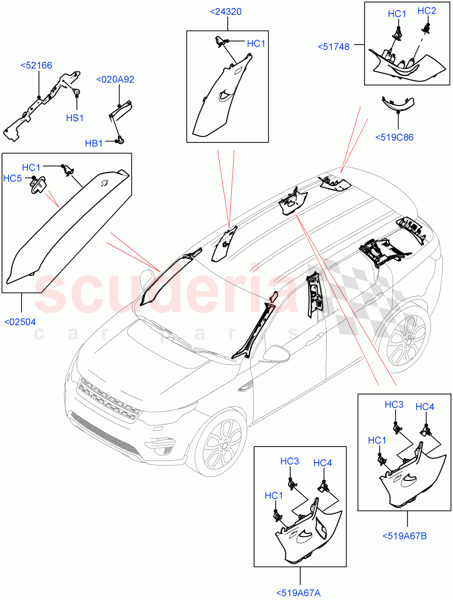 Side Trim(Front And Rear)(Halewood (UK)) of Land Rover Land Rover Discovery Sport (2015+) [2.0 Turbo Diesel AJ21D4]