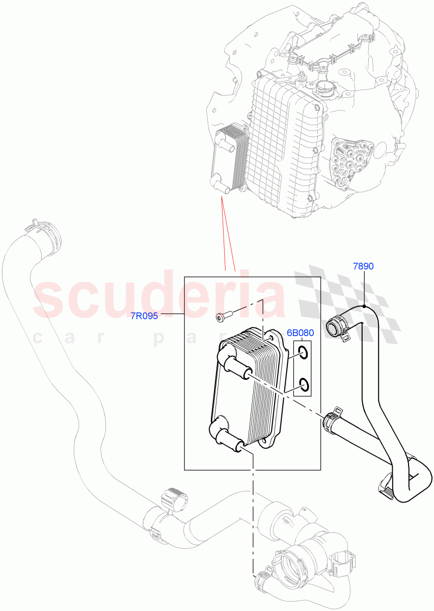 Transmission Cooling Systems(2.0L 16V TIVCT T/C 240PS Petrol,9 Speed Auto AWD,Itatiaia (Brazil))((V)FROMGT000001) of Land Rover Land Rover Discovery Sport (2015+) [2.0 Turbo Diesel AJ21D4]