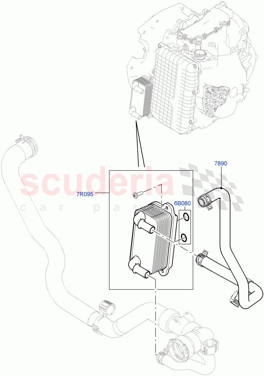 Transmission Cooling Systems (2.0L 16V TIVCT T/C 240PS Petrol, 9 Speed Auto AWD, Changsu (China)) ((V) FROMEG000001) of Land Rover Land Rover Range Rover Evoque (2012-2018) [2.0 Turbo Petrol GTDI]