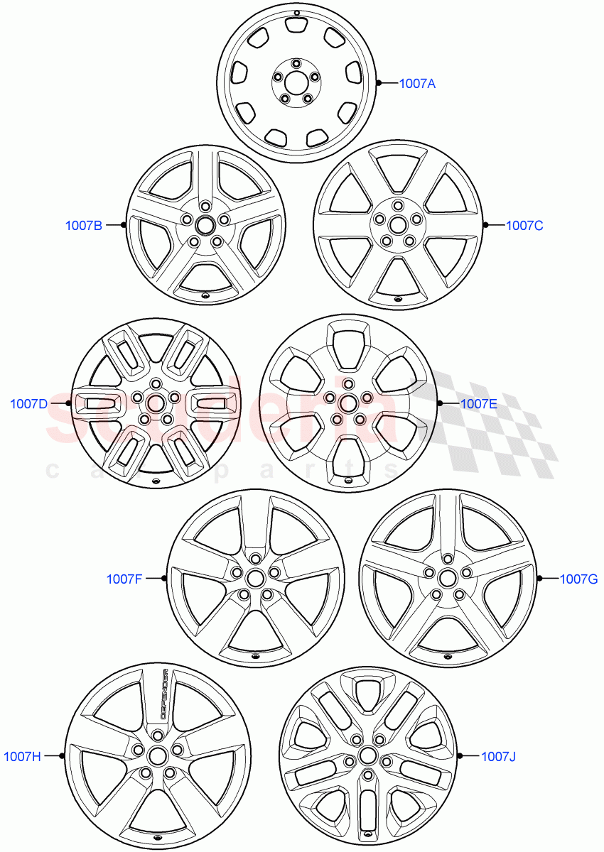 Wheels of Land Rover Land Rover Defender (2020+) [2.0 Turbo Diesel]