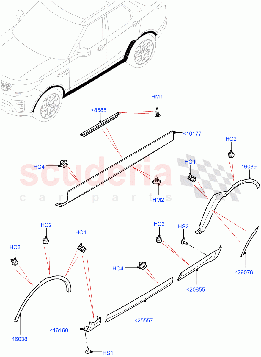 Body Mouldings(Solihull Plant Build)((V)FROMHA000001) of Land Rover Land Rover Discovery 5 (2017+) [2.0 Turbo Diesel]