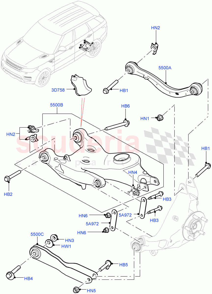 Rear Suspension Arms of Land Rover Land Rover Range Rover Sport (2014+) [3.0 DOHC GDI SC V6 Petrol]