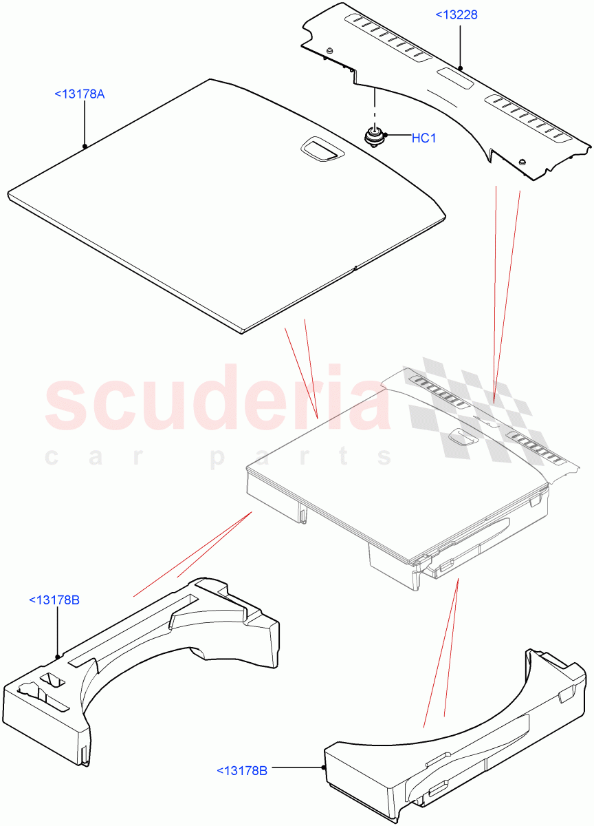 Load Compartment Trim (Floor) (3 Door, Halewood (UK), 5 Door) of Land Rover Land Rover Range Rover Evoque (2012-2018) [2.0 Turbo Diesel]