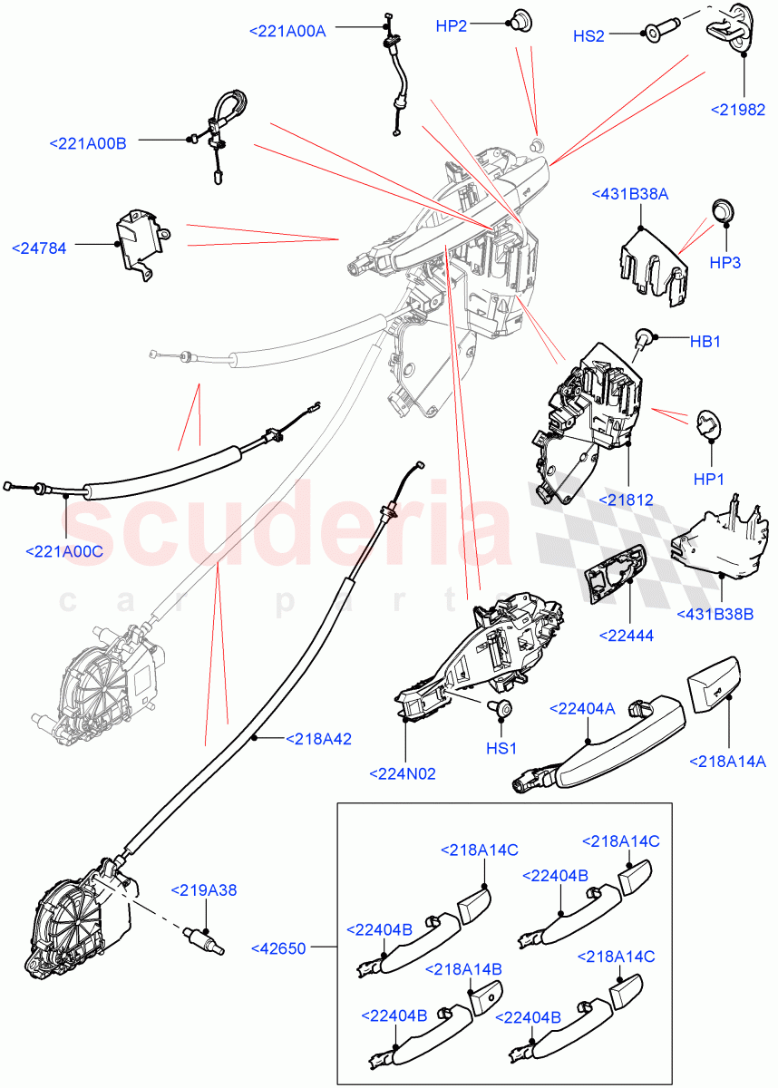 Front Door Lock Controls((V)TOHA999999) of Land Rover Land Rover Range Rover (2012-2021) [5.0 OHC SGDI NA V8 Petrol]