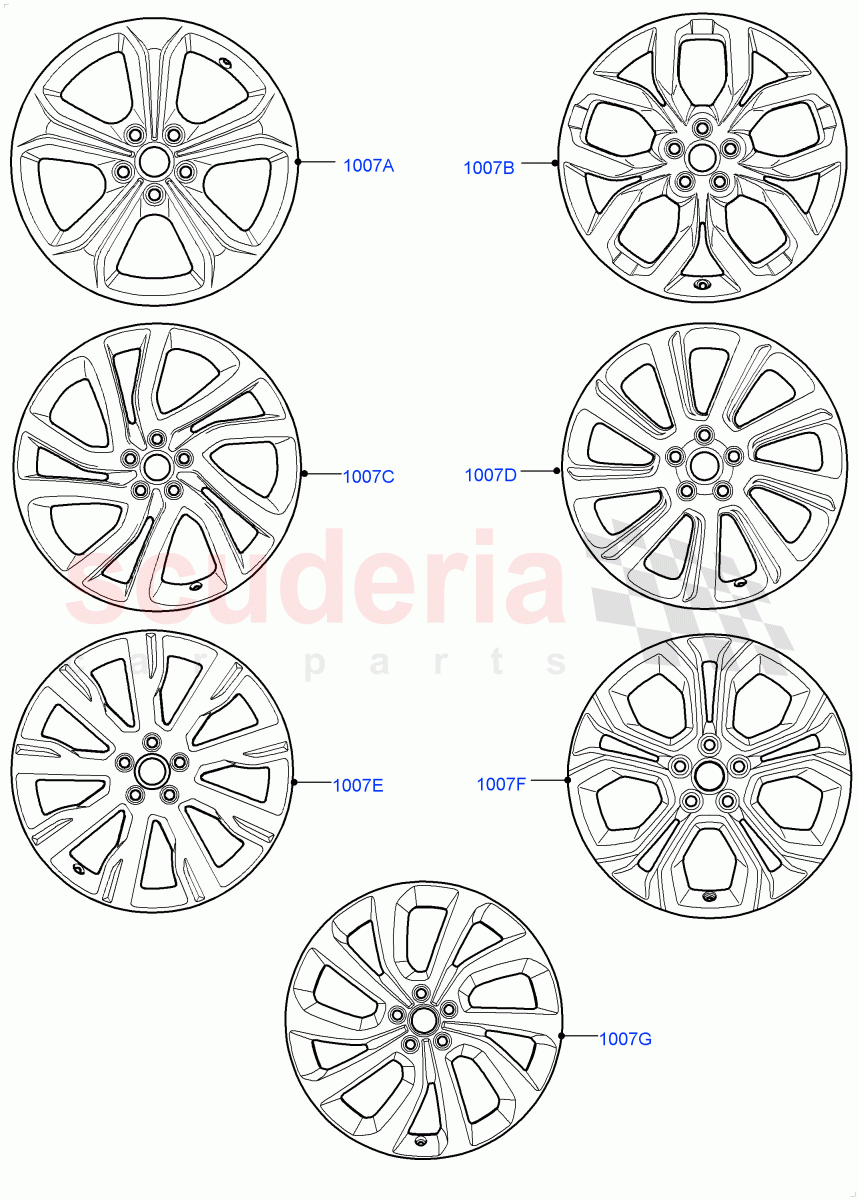 Wheels (Itatiaia (Brazil)) ((V) FROMGT000001) of Land Rover Land Rover Discovery Sport (2015+) [1.5 I3 Turbo Petrol AJ20P3]