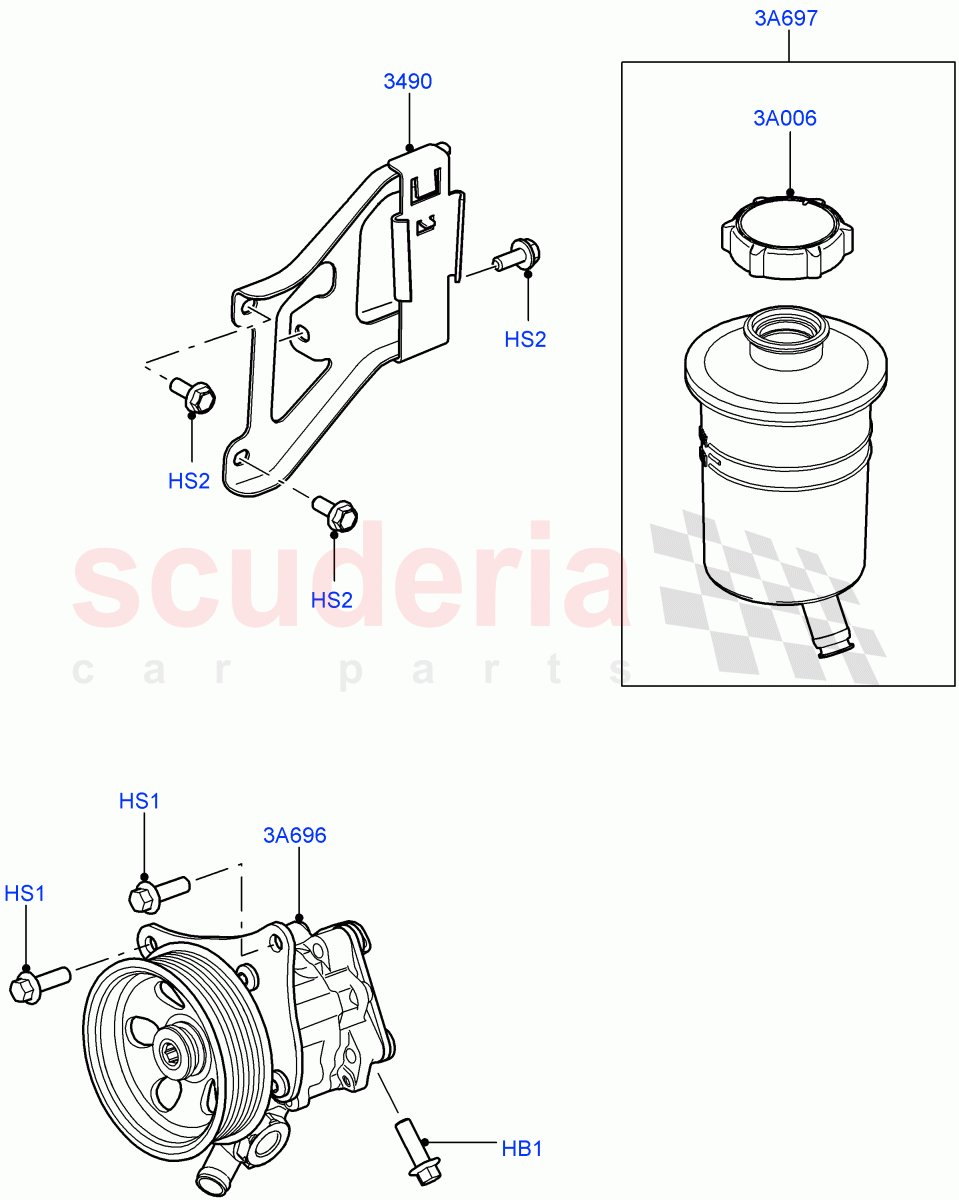 Power Steering Pump Mounting(4.4L DOHC DITC V8 Diesel)((V)FROMBA000001) of Land Rover Land Rover Range Rover (2010-2012) [4.4 DOHC Diesel V8 DITC]