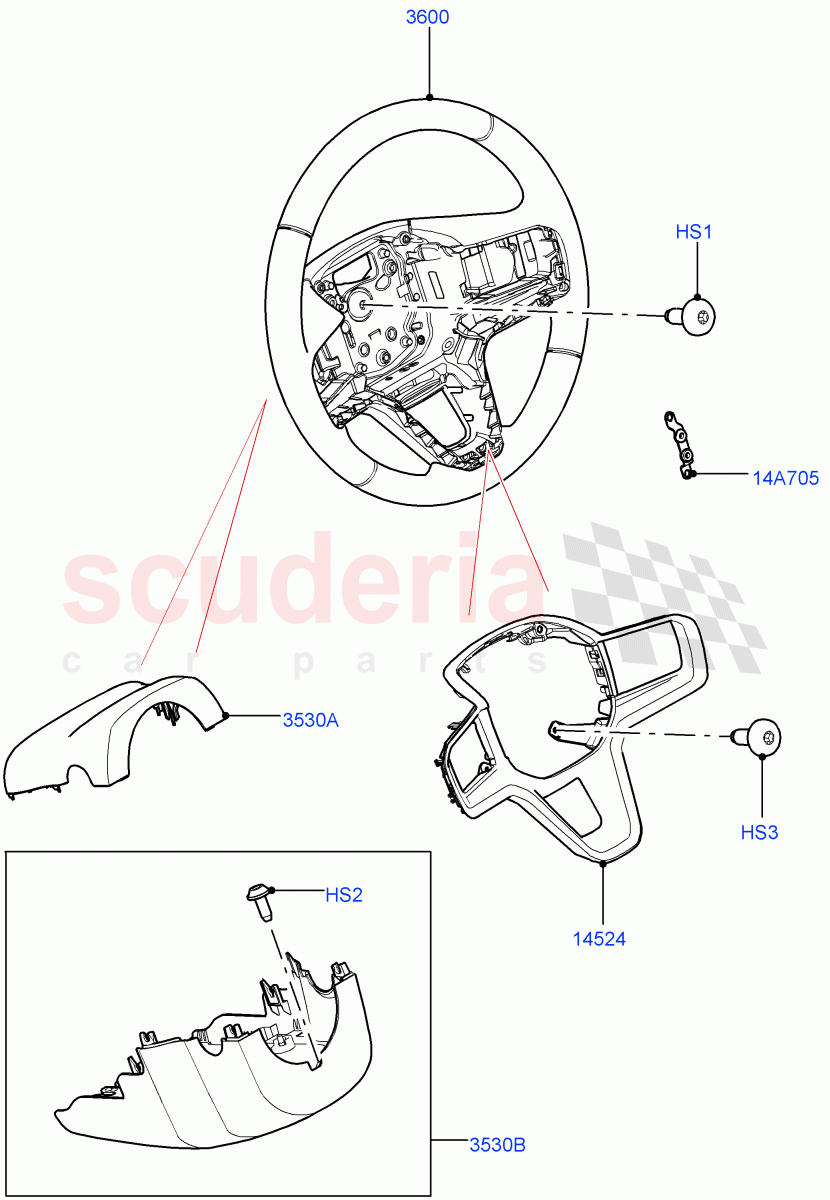 Steering Wheel(Halewood (UK))((V)FROMMH000001) of Land Rover Land Rover Range Rover Evoque (2019+) [2.0 Turbo Diesel AJ21D4]