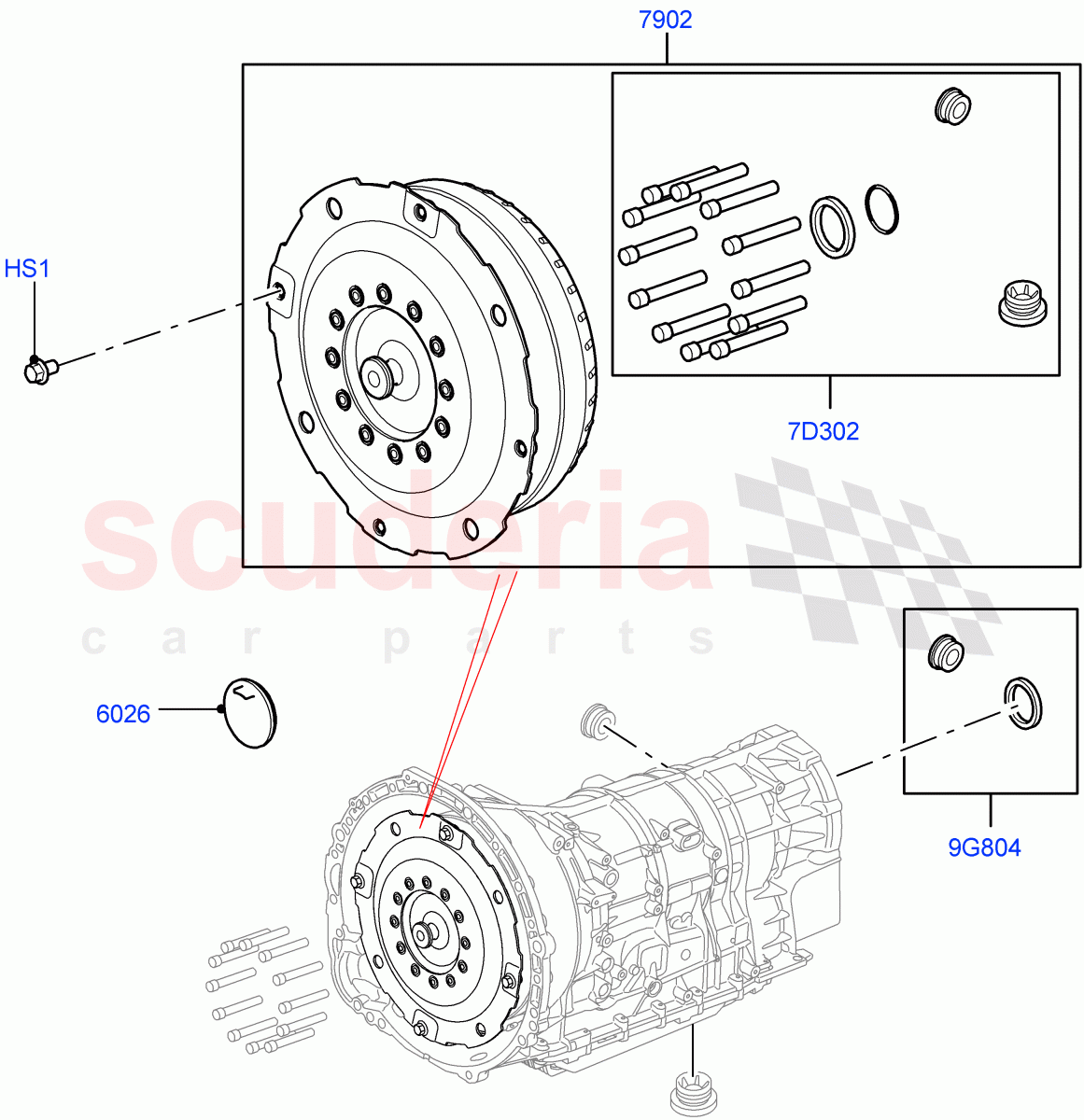 Converter (4.4L DOHC DITC V8 Diesel, 8 Speed Auto Trans ZF 8HP70 4WD, 3.0 V6 Diesel, 3.0 V6 D Gen2 Twin Turbo) ((V) FROMBA000001) of Land Rover Land Rover Discovery 4 (2010-2016) [5.0 OHC SGDI NA V8 Petrol]