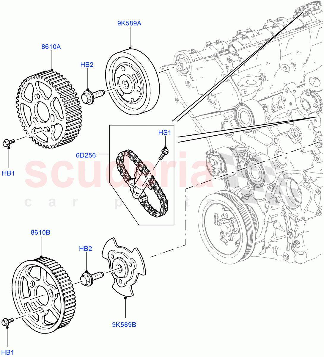 Timing Gear (Upper, Solihull Plant Build) (3.0 V6 Diesel) ((V) FROMAA000001) of Land Rover Land Rover Range Rover Sport (2010-2013) [3.0 Diesel 24V DOHC TC]