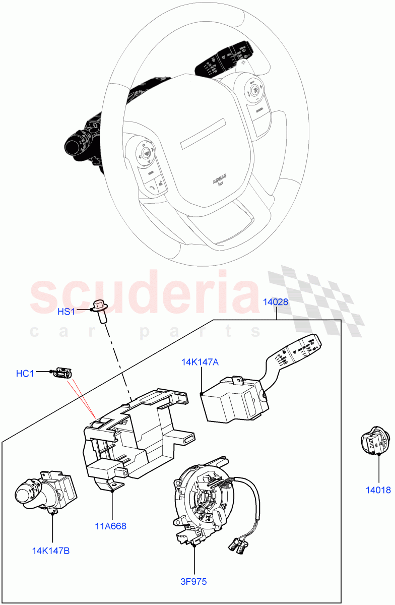 Switches (Steering Column) of Land Rover Land Rover Range Rover Velar (2017+) [3.0 DOHC GDI SC V6 Petrol]