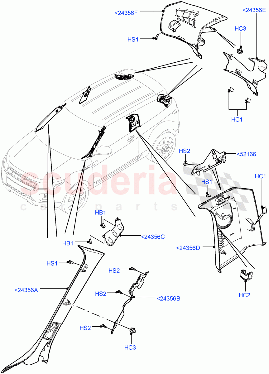 Side Trim (Front And Rear) (3 Door, Halewood (UK)) of Land Rover Land Rover Range Rover Evoque (2012-2018) [2.0 Turbo Diesel]