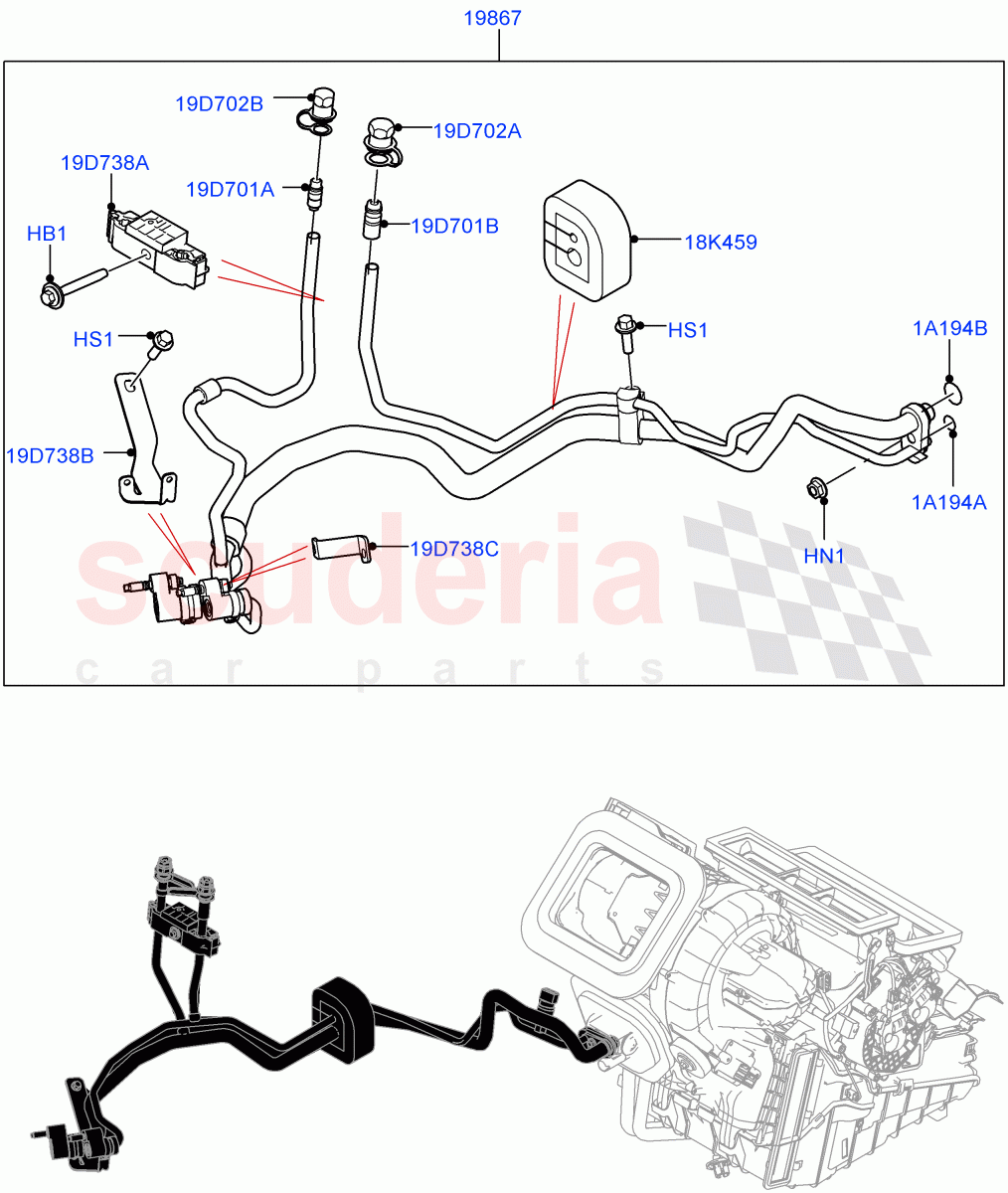 Air Conditioning System(Halewood (UK),A/C HF01234YF w/Intrnl Heat Exchng,Electric Engine Battery-PHEV,Air Con Refrigerant-HF01234YF)((V)FROMMH000001) of Land Rover Land Rover Discovery Sport (2015+) [2.0 Turbo Diesel AJ21D4]