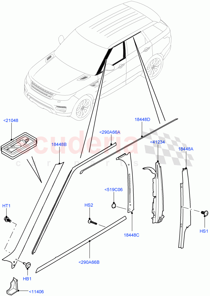 Front Doors, Hinges & Weatherstrips(Finishers) of Land Rover Land Rover Range Rover Sport (2014+) [2.0 Turbo Diesel]