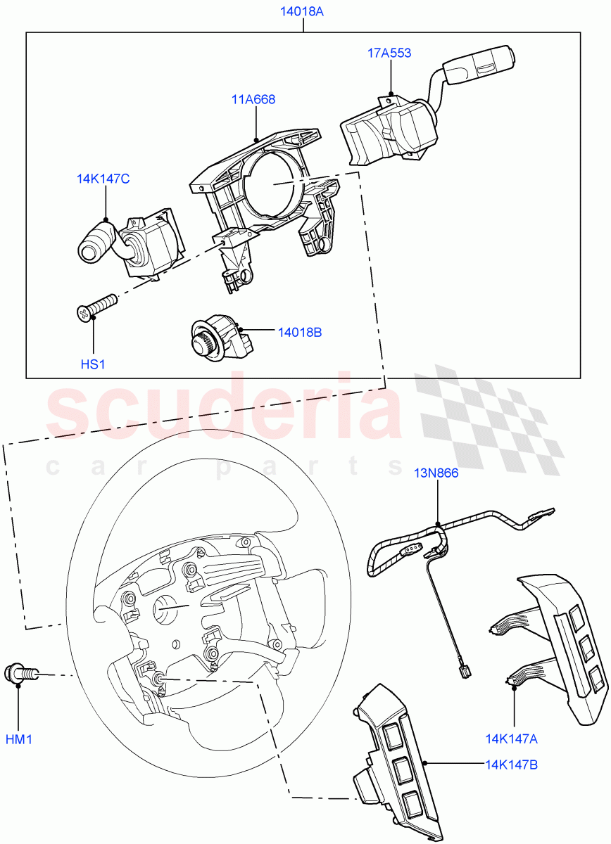 Switches(Steering Wheel)((V)TO9A999999) of Land Rover Land Rover Range Rover Sport (2005-2009) [2.7 Diesel V6]