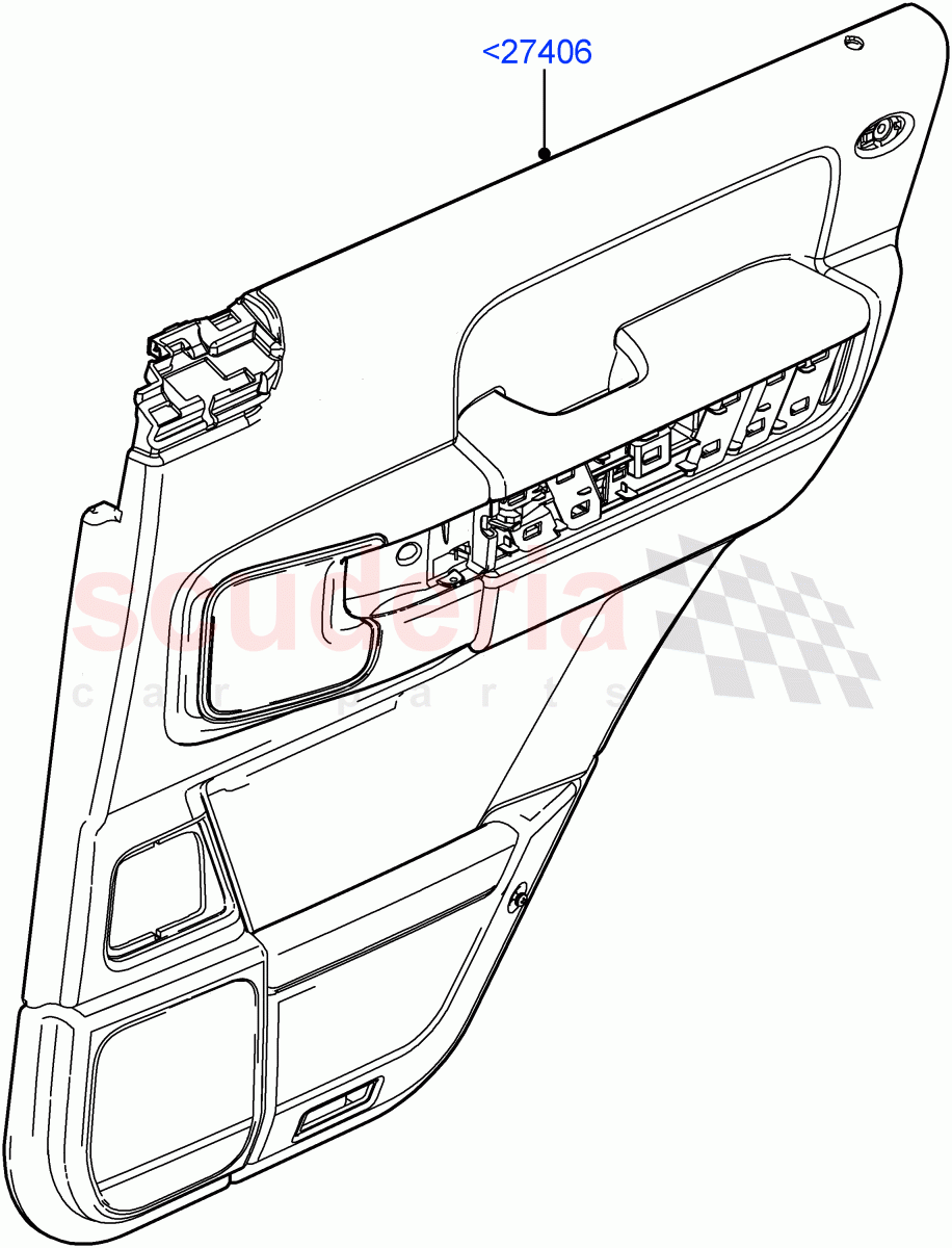 Rear Door Trim Panels((V)FROMAA000001) of Land Rover Land Rover Range Rover (2010-2012) [4.4 DOHC Diesel V8 DITC]