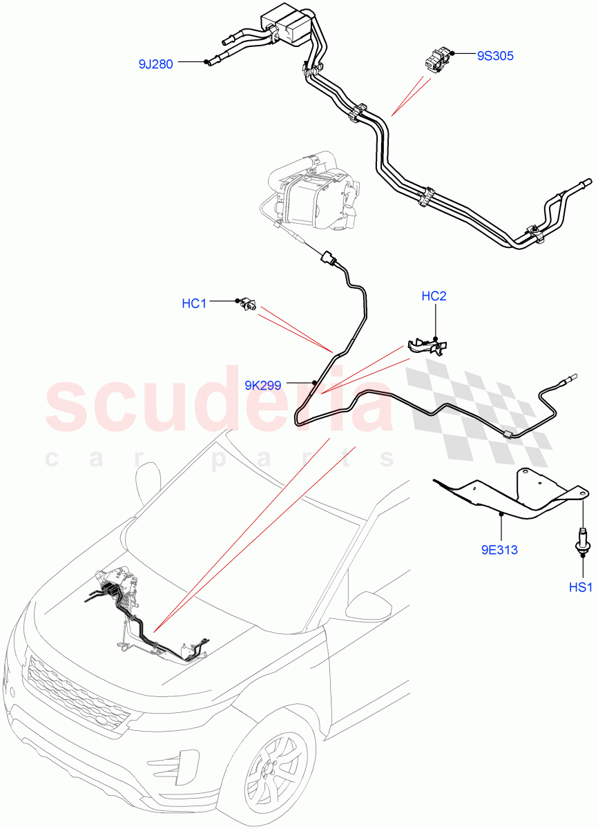 Fuel Lines (Under Floor) (2.0L AJ21D4 Diesel Mid, Halewood (UK)) ((V) FROMMH000001) of Land Rover Land Rover Discovery Sport (2015+) [2.0 Turbo Diesel AJ21D4]