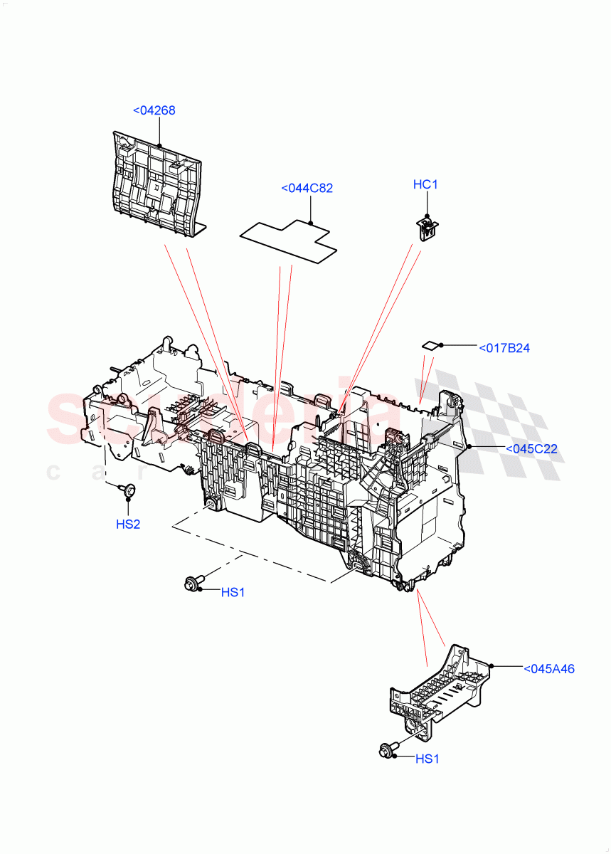 Console - Floor(Internal Components, Nitra Plant Build)((V)FROMK2000001,(V)TOL2999999) of Land Rover Land Rover Discovery 5 (2017+) [3.0 Diesel 24V DOHC TC]