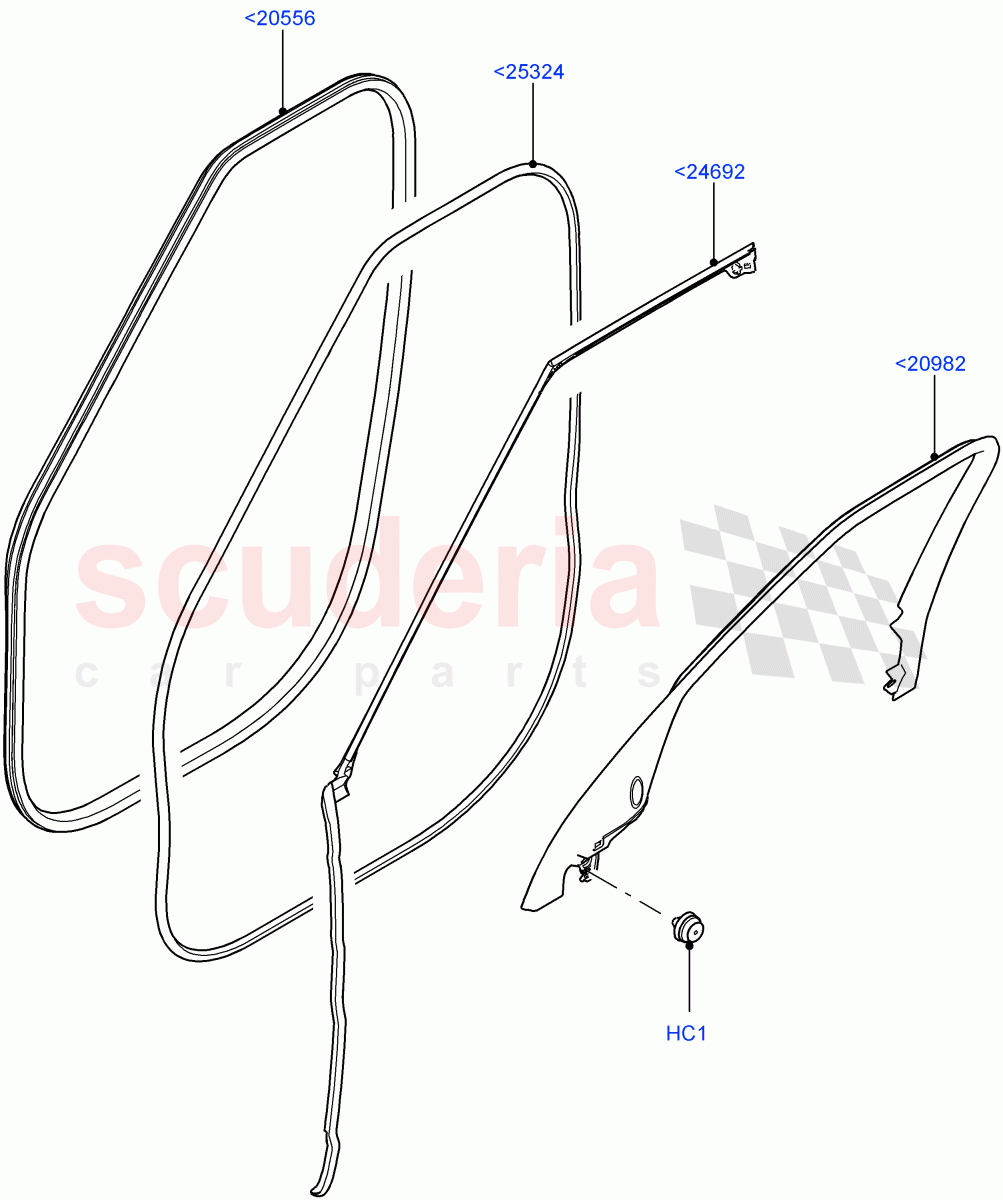 Front Doors, Hinges & Weatherstrips(Finisher And Seals) of Land Rover Land Rover Range Rover Sport (2014+) [2.0 Turbo Diesel]