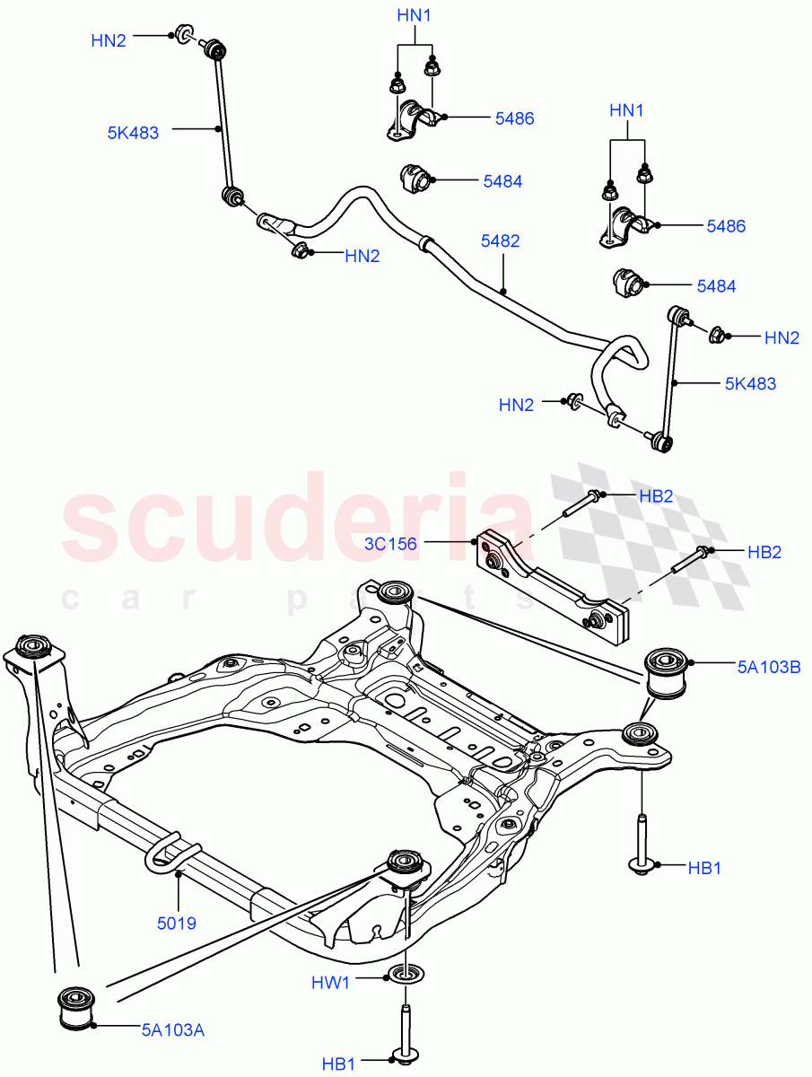 Front Cross Member & Stabilizer Bar (Itatiaia (Brazil)) ((V) FROMGT000001) of Land Rover Land Rover Discovery Sport (2015+) [2.2 Single Turbo Diesel]