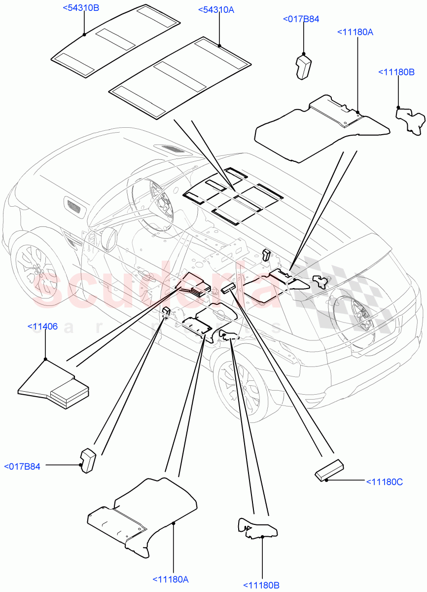 Insulators - Rear(Passenger Compartment) of Land Rover Land Rover Range Rover Sport (2014+) [3.0 I6 Turbo Diesel AJ20D6]