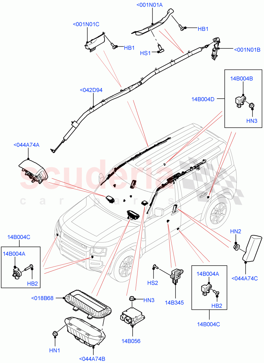 Airbag System of Land Rover Land Rover Defender (2020+) [5.0 OHC SGDI SC V8 Petrol]