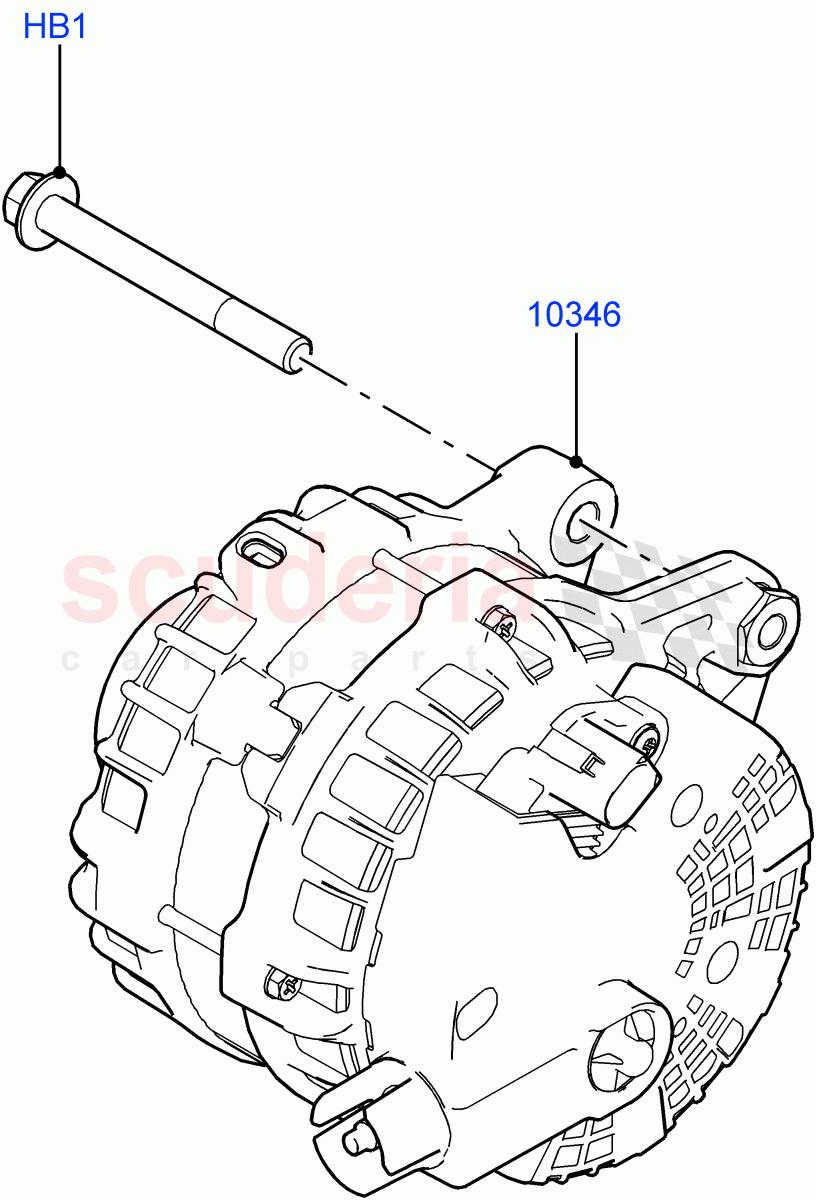 Alternator And Mountings (Halewood (UK), Less Electric Engine Battery) of Land Rover Land Rover Range Rover Evoque (2019+) [1.5 I3 Turbo Petrol AJ20P3]