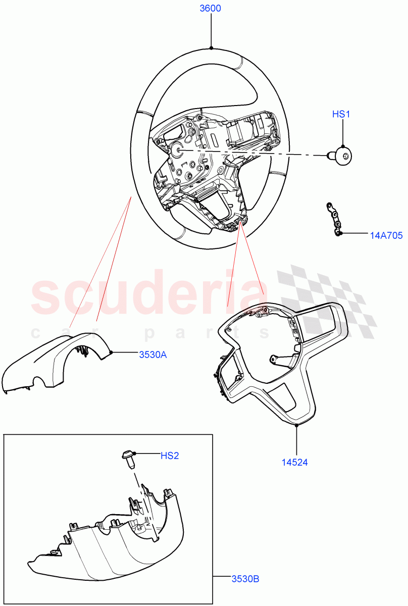 Steering Wheel((V)FROMMA000001) of Land Rover Land Rover Range Rover Velar (2017+) [3.0 DOHC GDI SC V6 Petrol]