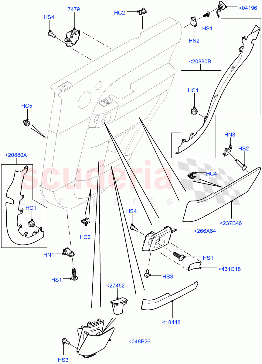Rear Door Trim Installation (Finishers And Mouldings) (Standard Wheelbase) ((V) TOHA999999) of Land Rover Land Rover Range Rover (2012-2021) [3.0 DOHC GDI SC V6 Petrol]