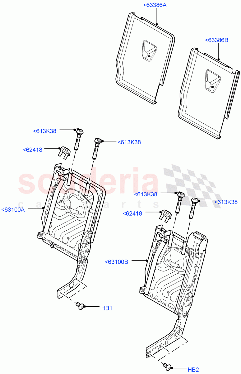 Rear Seat Frame(Frame Assy Backboard)(With 35/30/35 Split Fold Rear Seat)((V)FROMAA000001) of Land Rover Land Rover Discovery 4 (2010-2016) [4.0 Petrol V6]