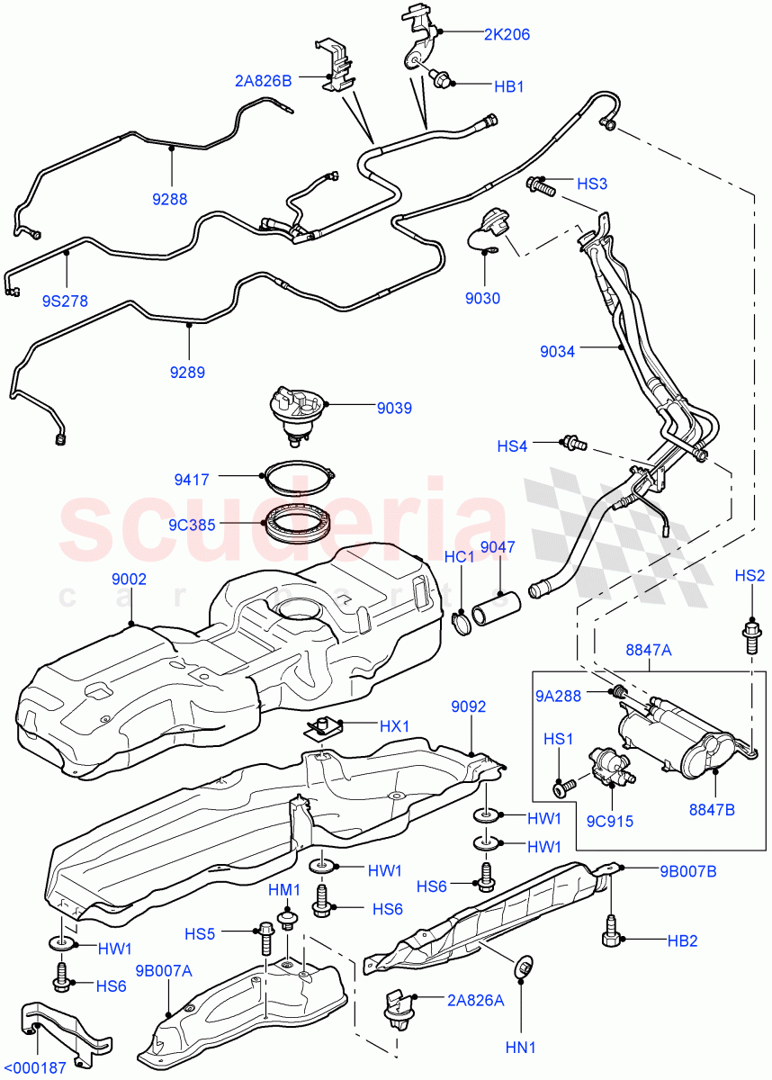 Fuel Tank & Related Parts (5.0L OHC SGDI SC V8 Petrol - AJ133) ((V) FROMAA000001) of Land Rover Land Rover Range Rover Sport (2010-2013) [5.0 OHC SGDI SC V8 Petrol]