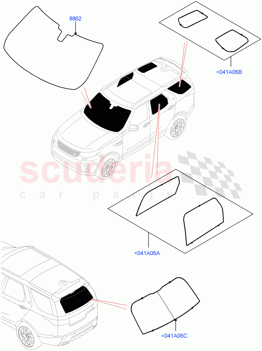 Touring Accessories(Sun Blinds, Solihull Plant Build, Nitra Plant Build) of Land Rover Land Rover Discovery 5 (2017+) [3.0 Diesel 24V DOHC TC]