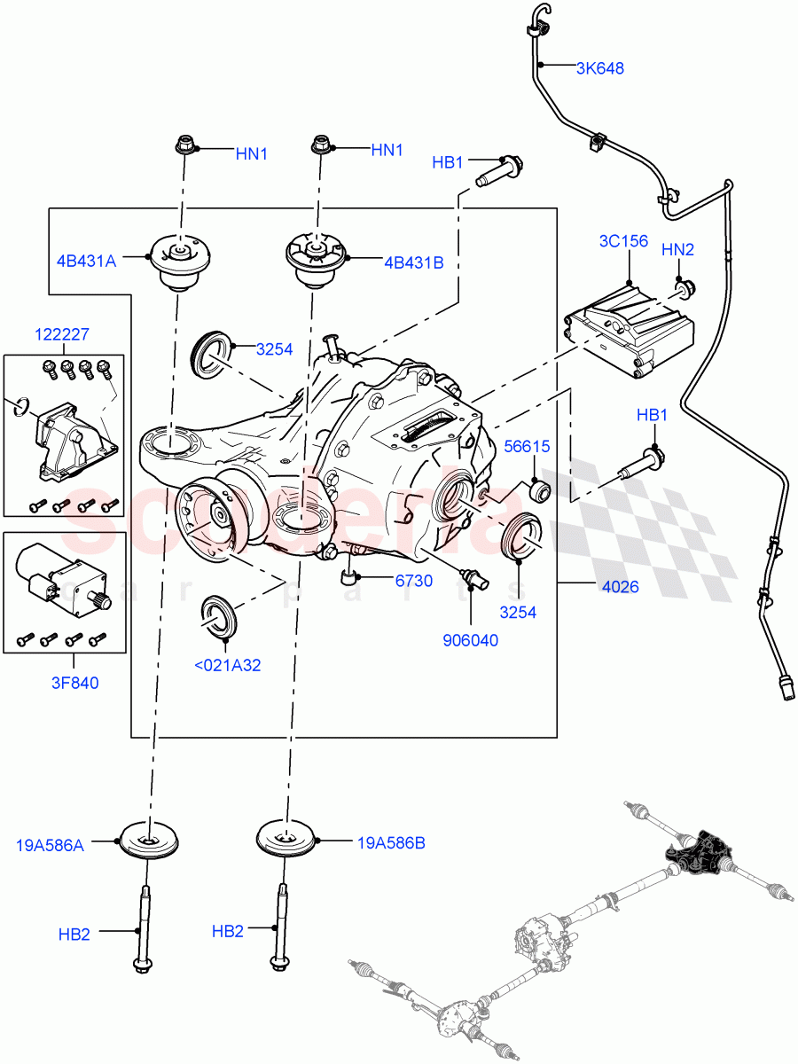 Rear Axle(Nitra Plant Build)(Electronic Locking Differential)((V)FROMK2000001,(V)TOL2999999) of Land Rover Land Rover Discovery 5 (2017+) [2.0 Turbo Diesel]