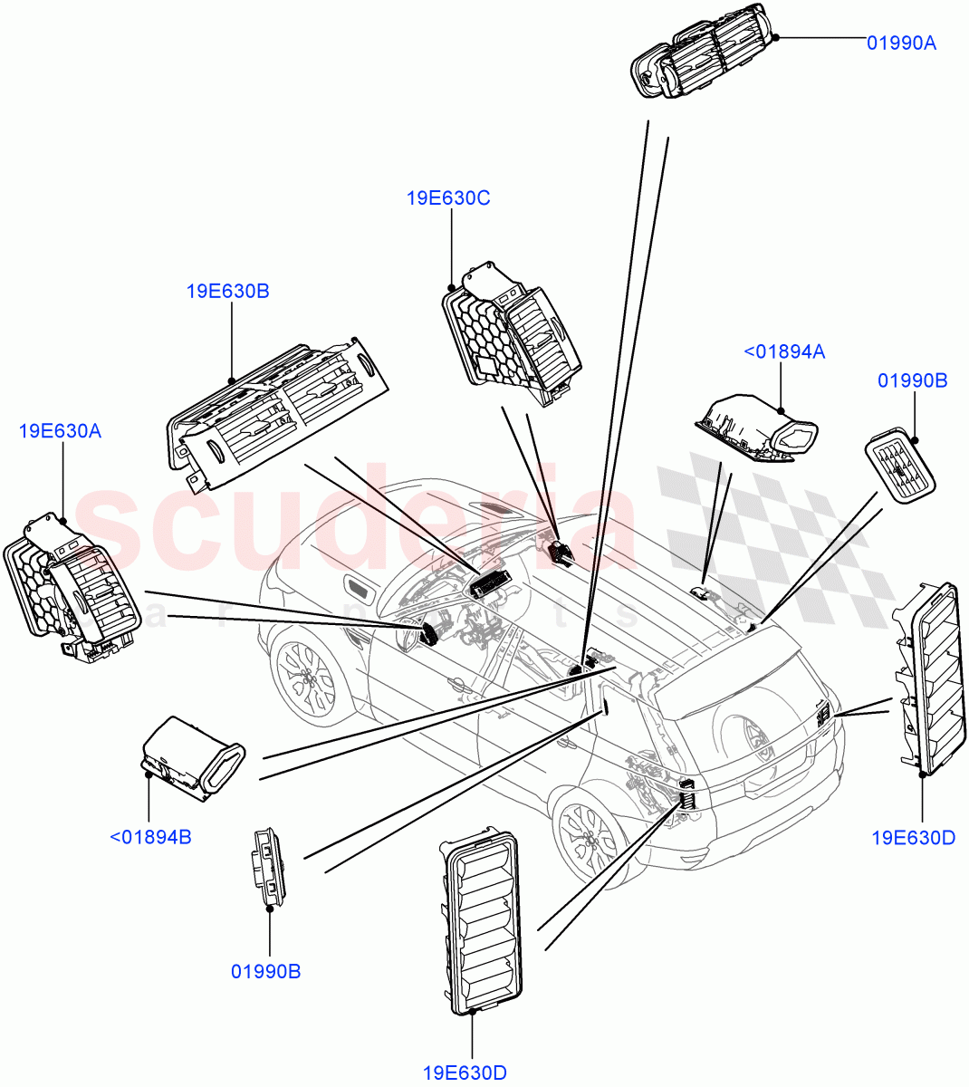 Air Vents, Louvres And Ducts (External Components) of Land Rover Land Rover Range Rover Sport (2014+) [3.0 I6 Turbo Petrol AJ20P6]