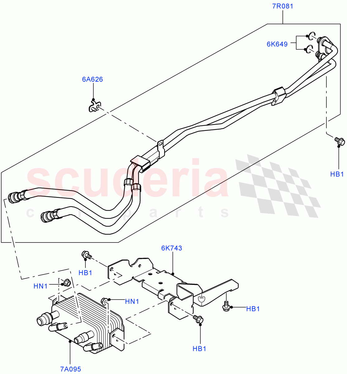 Transmission Cooling Systems (3.0 V6 Diesel, 6 Speed Auto Transmission ZF 6HP28) ((V) FROMAA000001) of Land Rover Land Rover Range Rover Sport (2010-2013) [5.0 OHC SGDI NA V8 Petrol]