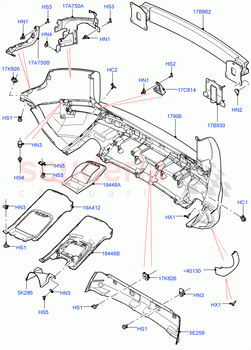 Rear Bumper (Halewood (UK), Front Bumper - Autobiography, Sport/Dynamic) of Land Rover Land Rover Range Rover Evoque (2012-2018) [2.0 Turbo Petrol GTDI]