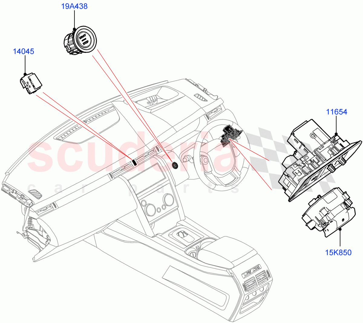 Switches(Facia And Console)(Halewood (UK))((V)FROMLH000001) of Land Rover Land Rover Discovery Sport (2015+) [2.0 Turbo Diesel AJ21D4]