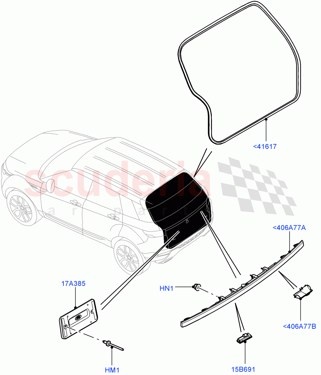 Luggage Compartment Door(Weatherstrips And Seals)(Changsu (China))((V)FROMEG000001) of Land Rover Land Rover Range Rover Evoque (2012-2018) [2.0 Turbo Diesel]