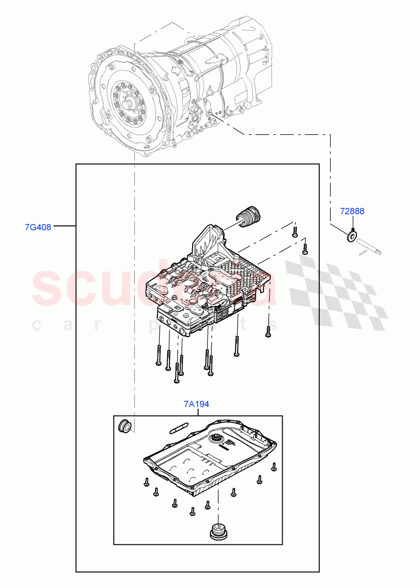 Valve Body - Main Control & Servo's (Nitra Plant Build) (3.0 V6 Diesel, 8 Speed Auto Trans ZF 8HP70 4WD, 3.0L DOHC GDI SC V6 PETROL, 2.0L I4 DSL HIGH DOHC AJ200, 5.0 Petrol AJ133 DOHC CDA) ((V) FROMK2000001) of Land Rover Land Rover Defender (2020+) [3.0 I6 Turbo Petrol AJ20P6]