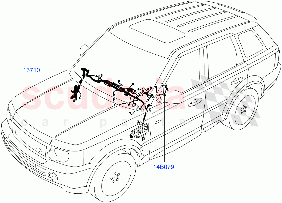 Electrical Wiring - Engine And Dash(Facia And Console)((V)FROM9A000001,(V)TO9A999999) of Land Rover Land Rover Range Rover Sport (2005-2009) [4.2 Petrol V8 Supercharged]