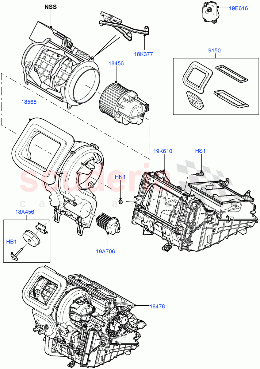 Heater/Air Cond.External Components(Main Unit)(Itatiaia (Brazil))((V)FROMGT000001,(V)TOKT999999) of Land Rover Land Rover Discovery Sport (2015+) [2.0 Turbo Petrol AJ200P]