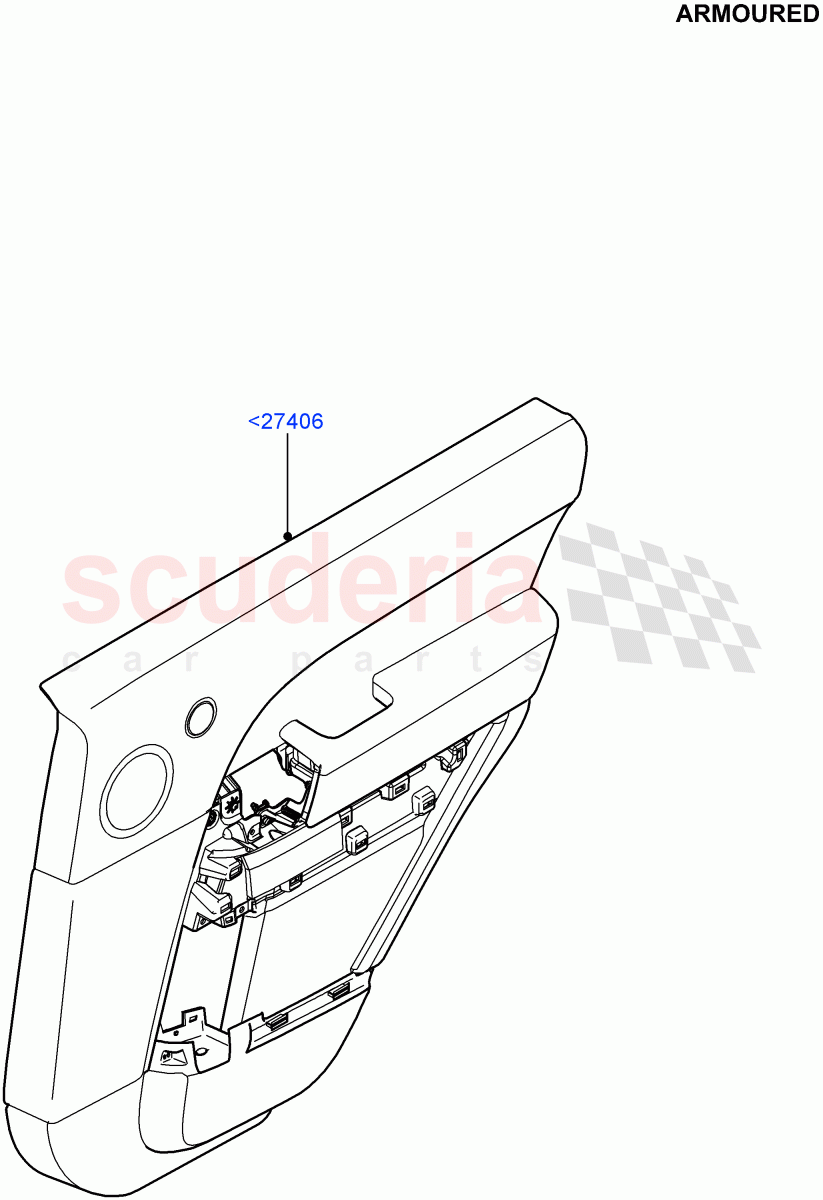 Rear Door Trim Panels(Armoured)((V)FROMEA000001) of Land Rover Land Rover Range Rover (2012-2021) [2.0 Turbo Petrol AJ200P]